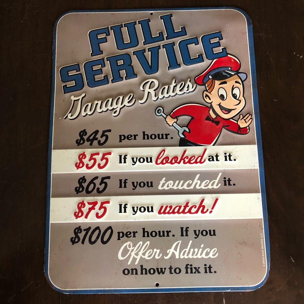 Vintage Open Roads Brand Metal Car Sign